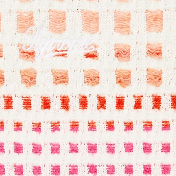 Supreme Gradient Grid Zip Up Polo - Natural (front)