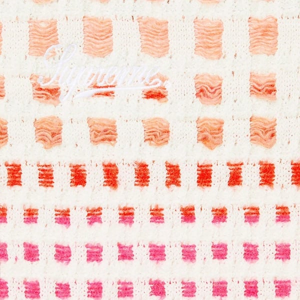 Supreme Gradient Grid Zip Up Polo - Natural (front)