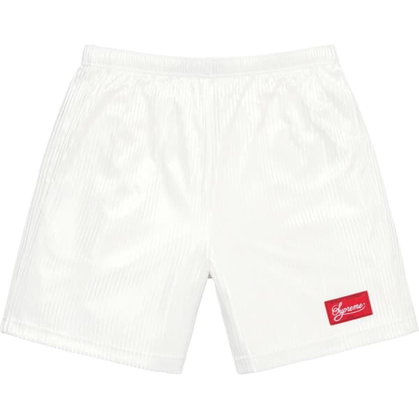 Supreme Gradient Mesh Stripe Baggy Short - White (front)