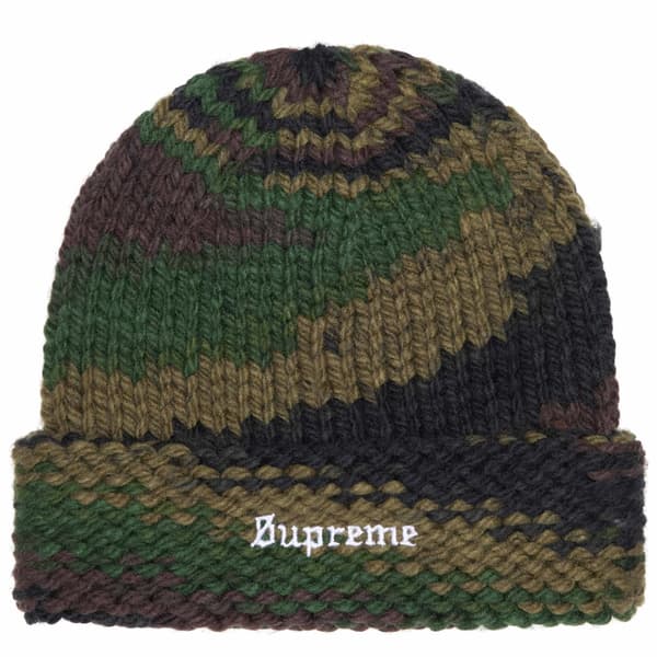 Supreme Gradient Spacedye Beanie - Olive (front)