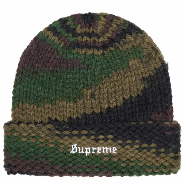Supreme Gradient Spacedye Beanie - Olive (front)