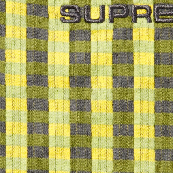 Supreme Grid Jacquard S/S Top - Green (front)