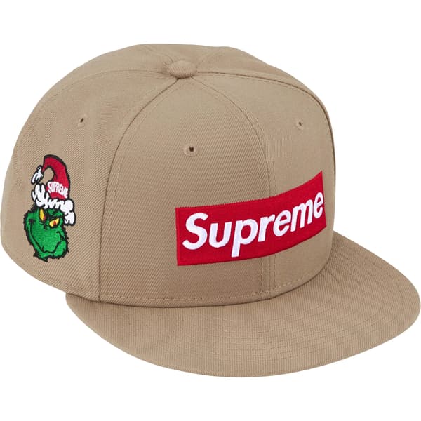 Supreme Grinch Box Logo New Era - Khaki (front)