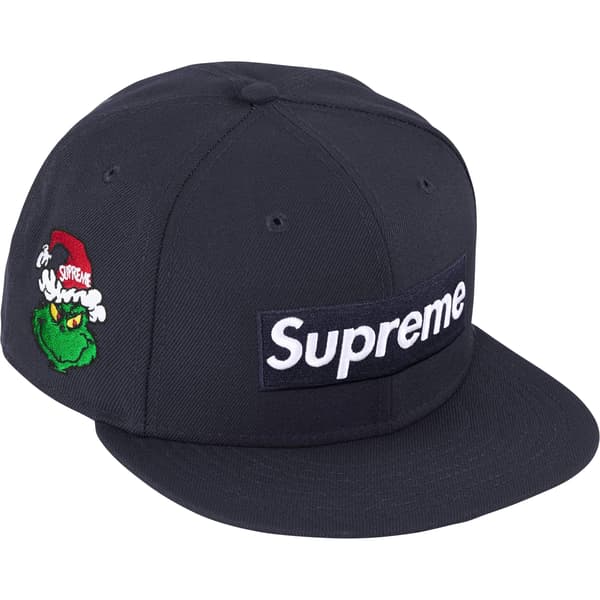 Supreme Grinch Box Logo New Era - Navy (front)