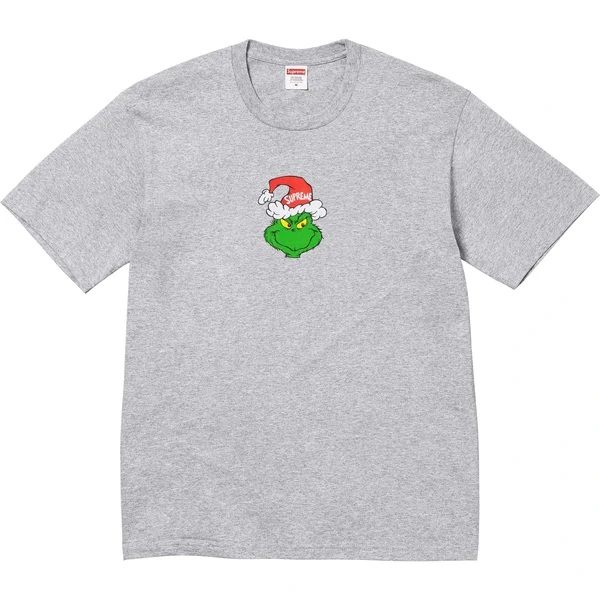 Supreme Grinch Tee - Heather Grey (front)