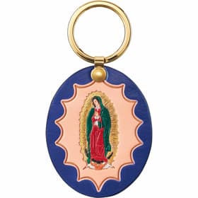 Supreme Guadalupe Leather Keychain Blue