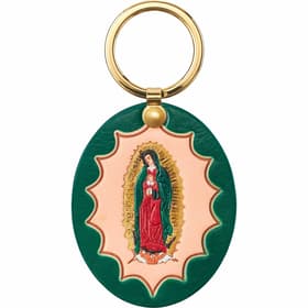 Supreme Guadalupe Leather Keychain Green