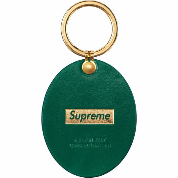 Supreme Guadalupe Leather Keychain - Green (front)