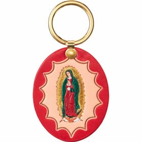 Supreme Guadalupe Leather Keychain Red