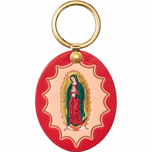 Supreme Guadalupe Leather Keychain - Red (front)