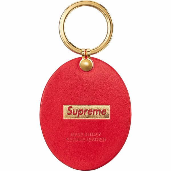 Supreme Guadalupe Leather Keychain - Red (front)