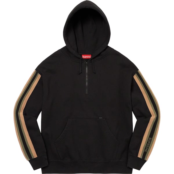 Supreme Half Zip Hooded Sweatshirt - Black (front)