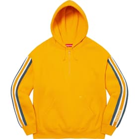 Supreme Half Zip Hooded Sweatshirt Bright Gold
