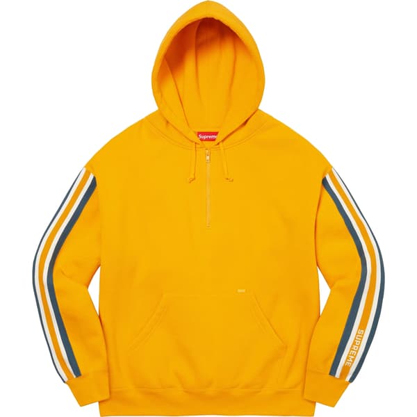 Supreme Half Zip Hooded Sweatshirt - Bright Gold (front)