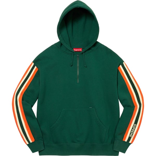 Supreme Half Zip Hooded Sweatshirt - Dark Green (front)