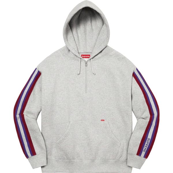 Supreme Half Zip Hooded Sweatshirt - Heather Grey (front)