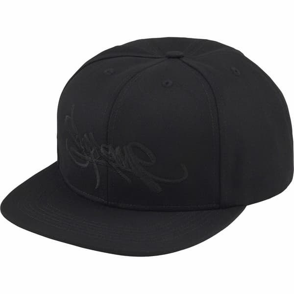 Supreme Handstyle 6-Panel - Black (front)