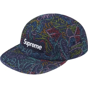 Supreme Handwriting Denim Camp Cap Indigo