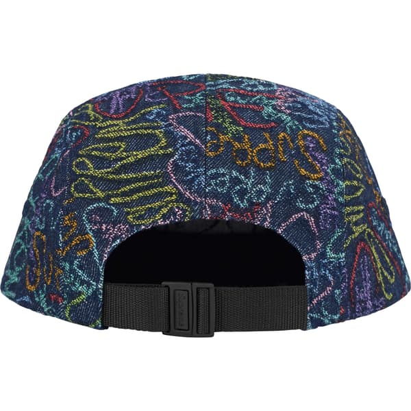 Supreme Handwriting Denim Camp Cap - Indigo (front)
