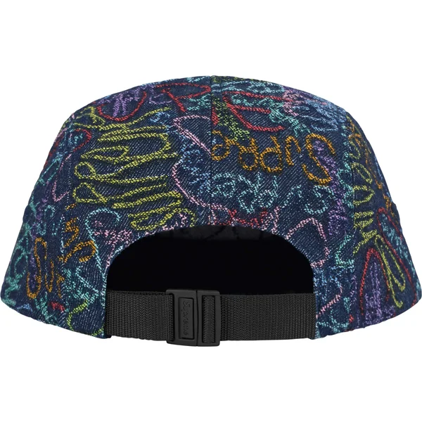 Supreme Handwriting Denim Camp Cap - Indigo (front)