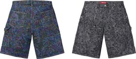 Supreme Handwriting Double Knee Denim Short