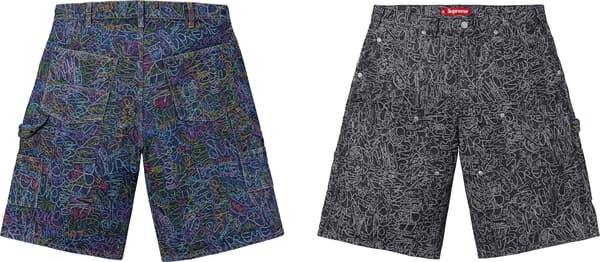 Supreme Handwriting Double Knee Denim Short - Product Image