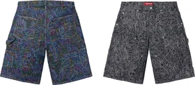 Supreme Handwriting Double Knee Denim Short