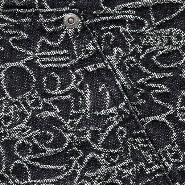 Supreme Handwriting Double Knee Denim Short - Black (front)