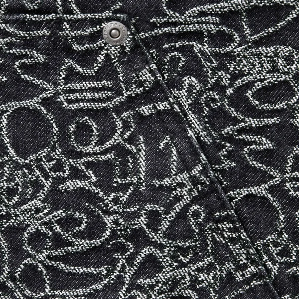 Supreme Handwriting Double Knee Denim Short - Black (front)