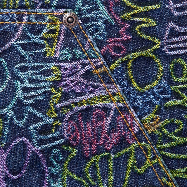 Supreme Handwriting Double Knee Denim Short - Indigo (front)