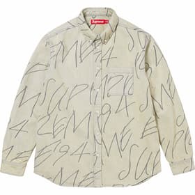 Supreme Handwriting Jacquard Denim Shirt Dirty