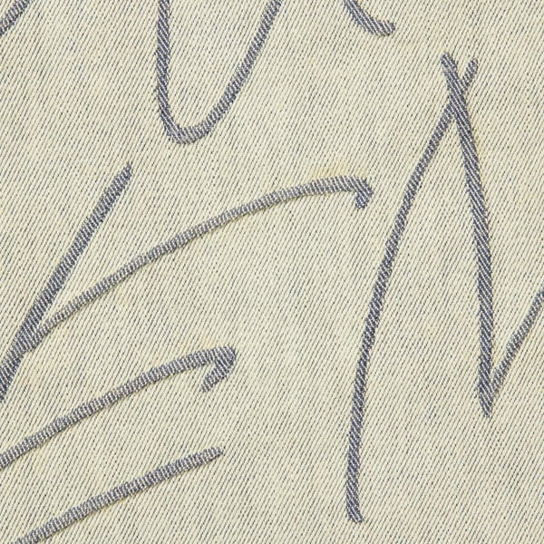 Supreme Handwriting Jacquard Denim Shirt - Dirty (front)