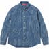 Supreme Handwriting Jacquard Denim Shirt - Washed Indigo (front)