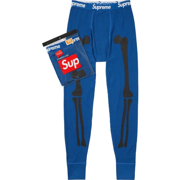 Supreme Hanes Bones Thermal Pant (1 Pack) - Blue (front)