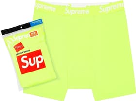 Supreme Hanes Boxer Briefs (2 Pack) Fluorescent Yellow
