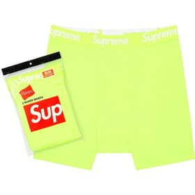 Supreme Hanes Boxer Briefs (2 Pack) Fluorescent Yellow