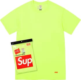 Supreme Hanes Tagless T-shirts (2 Pack) Fluorescent Yellow