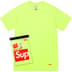 Supreme Hanes Tagless T-shirts (2 Pack) - Fluorescent Yellow (front)