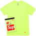 Supreme Hanes Tagless T-shirts (2 Pack) - Fluorescent Yellow (front)