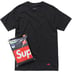Supreme Hanes Tagless Tees (3 Pack) - Black (front)