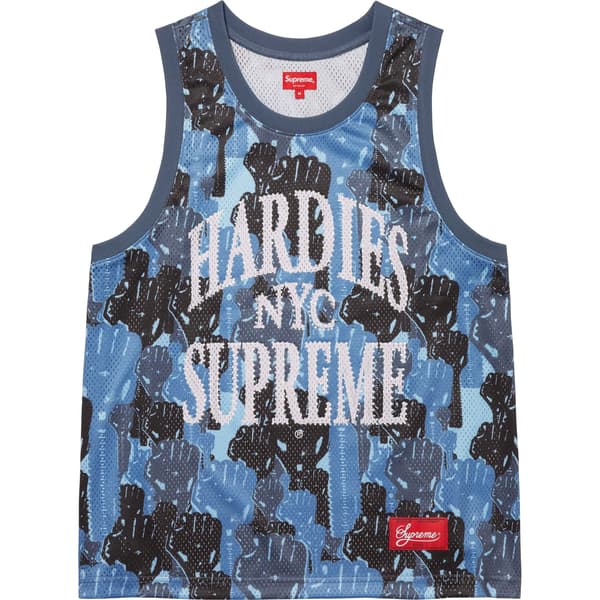 Supreme Hardies Camo Basketball Jersey - Blue (front)