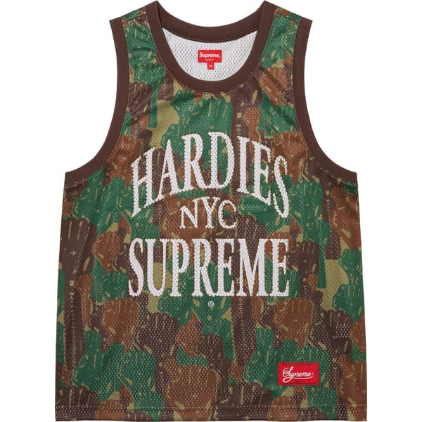 Supreme Hardies Camo Basketball Jersey - Green (front)