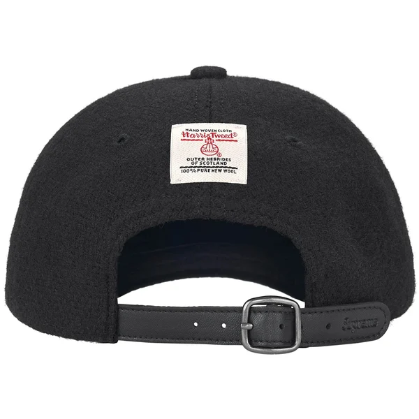 Supreme Harris Tweed 6-Panel - Black (front)