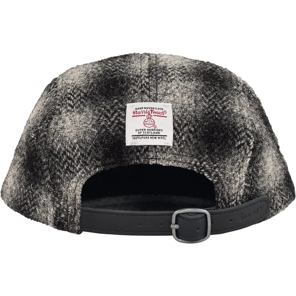 Supreme Harris Tweed Camp Cap - Black (front)