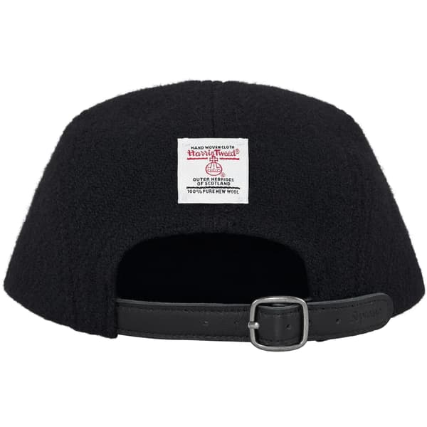 Supreme Harris Tweed Camp Cap - Black (front)