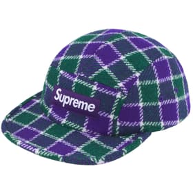 Supreme Harris Tweed Camp Cap Green Plaid