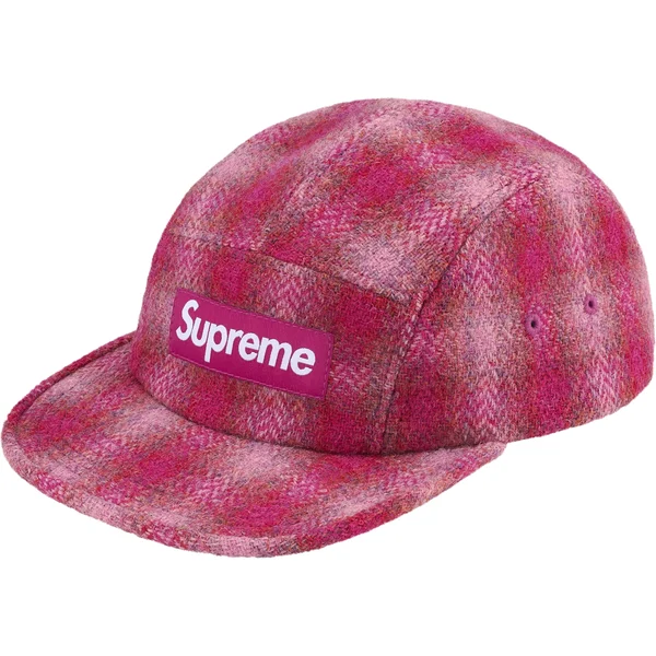 Supreme Harris Tweed Camp Cap - Pink (front)