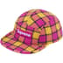 Supreme Harris Tweed Camp Cap - Pink Plaid (front)