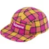 Supreme Harris Tweed Camp Cap - Pink Plaid (front)