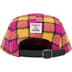 Supreme Harris Tweed Camp Cap - Pink Plaid (front)